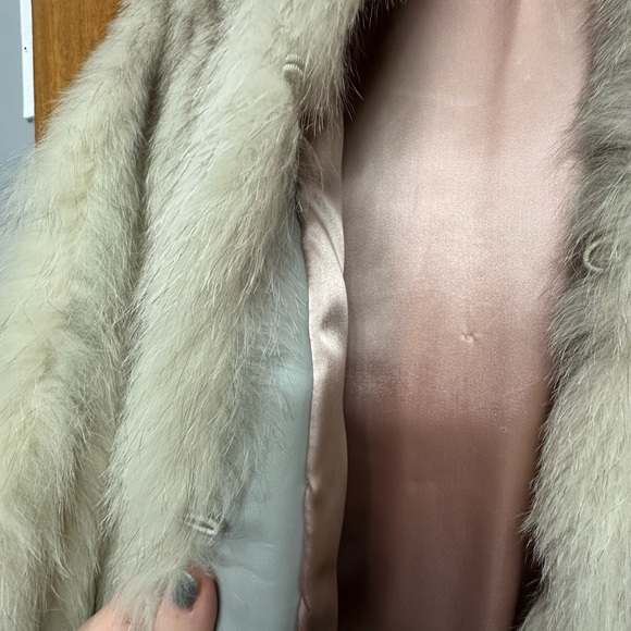 Vintage Blue/Silver Fox Fur Car Coat - Picture 7 of 11